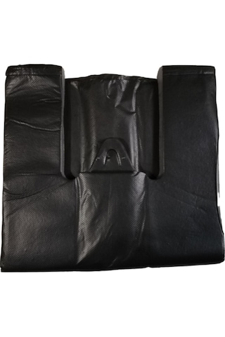 Kalbi Ticaret Siyah Poşet Kalın Küçük Boy 25 x 45 CM 1 KG Hışır Atlet Poşet