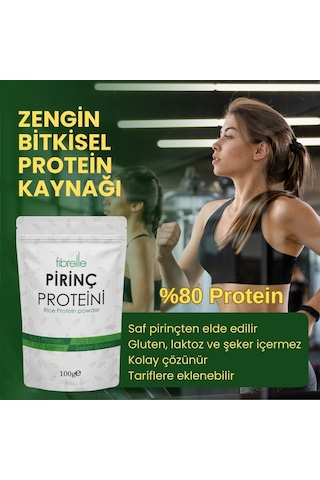 Fibrelle Pirinç Proteini Tozu 100 G // Yüksek Protein Oranı // %80 Protein