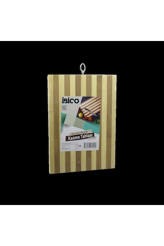 Bambu Kesme Tahtası 22x32x1.3 Cm Metal Kulplu Açık Ceviz