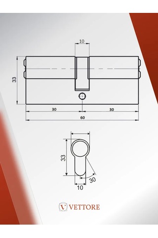 Vettore Kilit Plungeri 60mm, 5 Anahtar, Nikel 151887195