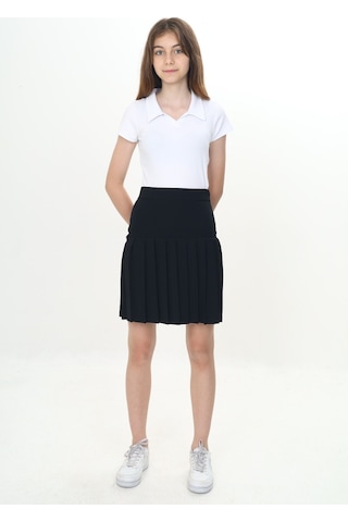 Toontoy Kız Çocuk Yarı Piliseli Okul Etek Siyah