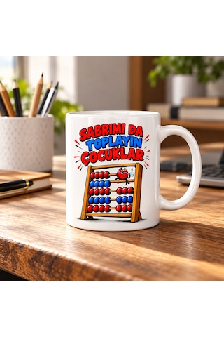 Erdo Ticaret Matematik Sabrı Tasarımlı Porselen Kupa - Model 827 Erdotıca
