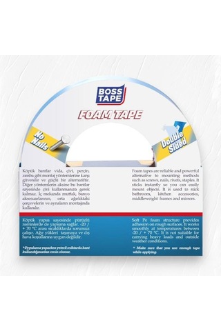Boss Tape Çift Taraflı Köpük Aksesuar Montaj Bandı 24mmx10m