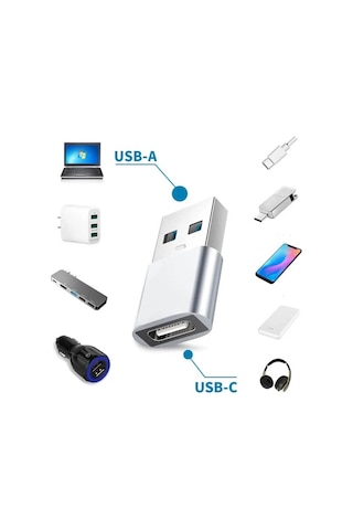 Divex Type-c Dişi Usb3.0 Erkek Otg Adaptör Çevirici Gri Dc-178