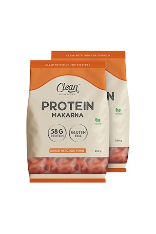 Clean Powders Protein Makarna Kırmızı Mercimek 240 Gr 2 Adet - Aromasız