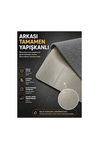 Altı Tam Yapışkanlı Kaydırmaz Basamak Halısı Pratik Kaymaz Dublex Ev Ahşap Merdiven Halısı Bej 20x75cm
