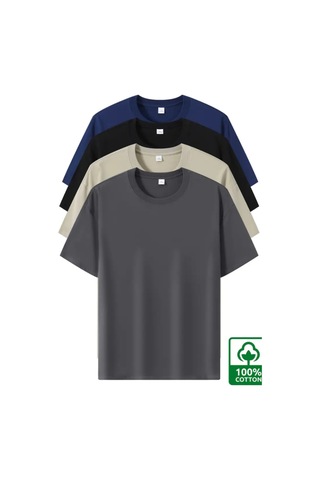 Cool Tarz Erkek Oversizesiyah Taş Füme Lacivert %100 Pamuklu 4'lü T-shirt Paketi Siyah-taş-füme-lacivert Siyah-taş-füme-lacivert