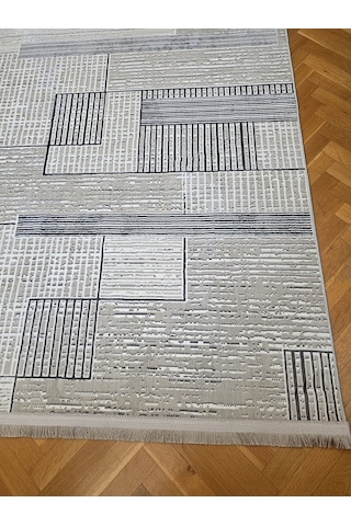 Bambu Gri Doğal Gerçek Bambu Kadife İnce Sık Dokuma Özel Kesim Salon Koridor Oturma Odası Halısı Gri