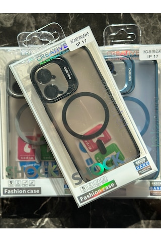 İphone 17 Kılıfı, Kaliteli Kamera Lens Koruyucu Dahil, Magsafe Uyumlu Darbe Dayanaklı, 3 Renk Siyah