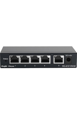 Ruijie Reyee RG ES105GD 5 Port Gigabit Tak Calıştır Metal Kasa Switch