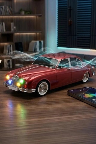 Torima Bluetooth Hoparlör Retro Araba Ws-596 Kırmızı Araç Model Ses Cihazı Taşınabilir Alet