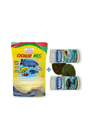 Cichlid Mix Karışık 860 g Balık Yemi + 30 Gr + 30 Gr