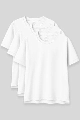 Oversize Fit Basic O Yaka 3lü Paket Beyaz Kadın T-shirt 97285 Beyaz