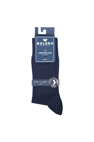 Bolero E50 Premium Erkek Dikişsiz Merserize Pamuk Çorap Lacivert