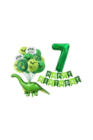 Vkemall Küçük Dinozorlu Kartoon Sayı Balon Seti - Doğum Günü Partileri İçin 32 Ve 12 İnç Lateks Balonlar Paketi