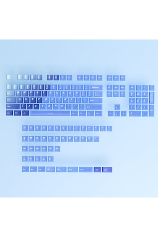 Mekanik Klavye Keycaps Rgb Şeffaf Gaming Pbt Tuş Takımı Mavi