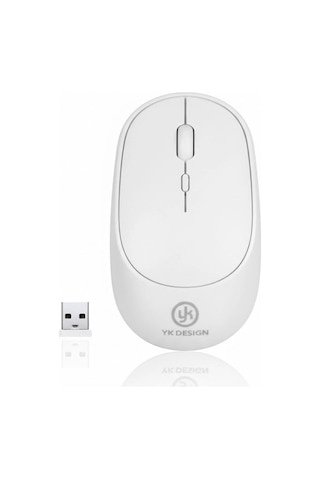 Beyaz Renkli Ergonomik Sessiz Kablosuz Mouse Usb Alıcılı, Ofis Ve Oyun İçin Konforlu Bilgisayar Fa Diğer