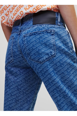 Karl Lagerfeld Yüksek Bel Düz Paça Kadın Denim Pantolon 231w1180 Mavi