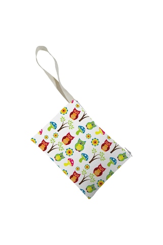 Unisex Baykuş Desenli Portföy Clutch Çanta Çok Renkli
