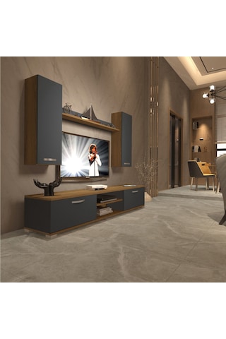 Decoraktiv Eko 5d Mdf Dvd Tv Ünitesi Tv Sehpası Pera - Antrasit