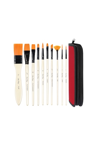 10'Lu Profesyonel Sanat Boya Fırçası Seti Akrilik Sulu Boya İçin