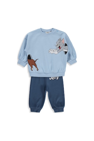 Civil Baby Tom And Jerry Baskılı 3-18 Ay Takım - Mavi
