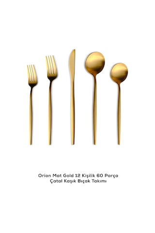 Karaca  Orion Mat Gold 12 Kişilik 60 Parça Çatal Kaşık Bıçak Takımı