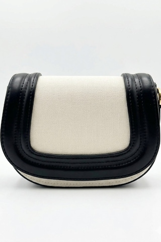 Vellbags Siyah Ekru Kadın Çanta Modern Şık Çapraz & Omuz Çantası Krem - Siyah