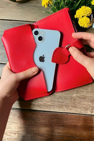 Ayleen Ayz İsme Kişiye Özel Hediye Yumuşak Derili Tokalı Ve Çok Bölmeli Kırmızı Bayan Kadın Cüzdan Aksesuar Kartlık Telefon Bölmeli Kırmızı