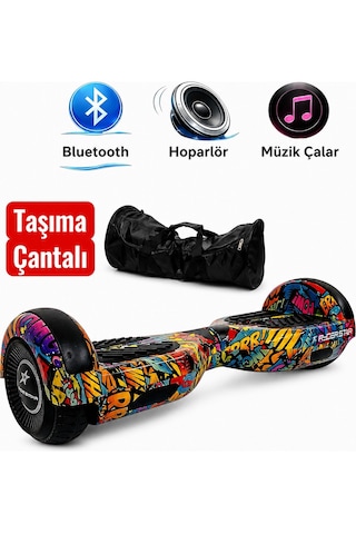 Elektrikli Kaykay Hoverboard 6.5 Inch Taşıma Çantalı Bluetooth Hoparlörlü Akıllı Denge - Rs-s5 Bang Bang