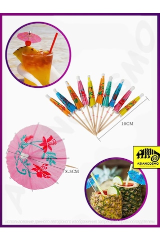 Asiancosmo Bambu Şişler, Kanepeler Ve Kokteyller İçin Şemsiye Şeklindeki 393917734