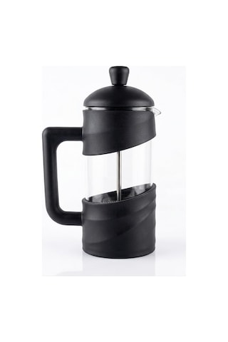 Kanji 350 Ml Cam French Press Isıya Dayanıklı Cam, Paslanmaz Çelik Filtreli, Siyah Renkli Kahve Ve Bitki Çayı Demliği