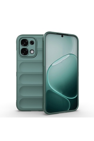 Oppo A6 Pro Kılıf Darbe Emici Kamera Korumalı Esnek Tpu Oyuklu Arka Yüzey Tasarımlı Zore Etnik Silikon Kapak Koyu Yeşil