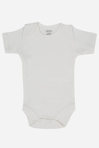 Terrien %100 Organik Pamuk 3'lü Beyaz Kısa Kollu Bebek Çıtçıtlı Zıbın Body Kombin Nefes Alabilir Unisex Beyaz-3
