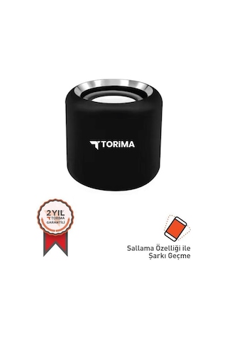Torima D12 Taşınabilir Kablosuz Bluetooth Hoparlör Siyah