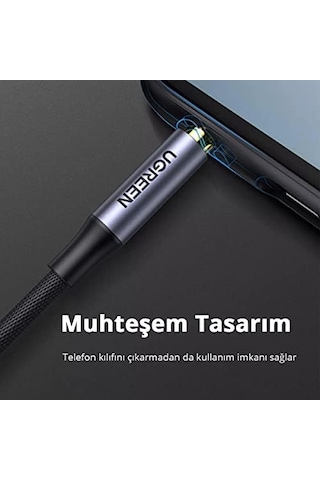 3.5 Mm Hi-fi Erkek To Erkek Trrs Aux Ses Ve Mikrofon Kablosu 1.5 Metre Siyah