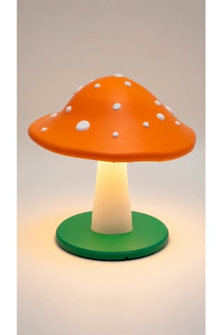 Dekoratif Mantar Gece Lambası - 3d Tasarım Estetik Oda Dekoru - Hediyelik Masa Lambası Mood Light Turuncu