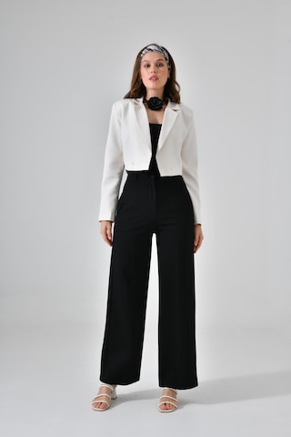 Ekru Kruvaze Crop Blazer Ceket Ekru