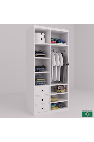 Elbise Dolabı Çekmeceli Ve Raflı Geniş Depolama Alanı Sunar