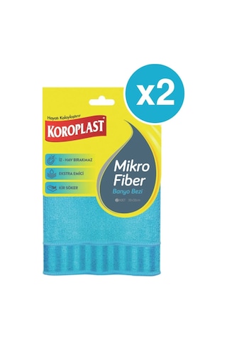 Koroplast Mikro Fiber Banyo Bezi 2 Li 30 x 30 CM 2 Paket