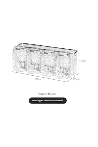 Reedark Banyo Diş Fırçası Dolabı, Su Dalgalı Desenli 4 Şeffaf Bardaklı Set, Çekmeceli Duvarlı Organizer, Dayanıklı Plastik Malzeme İle Yer Tasarrufu Sağlar Diğer