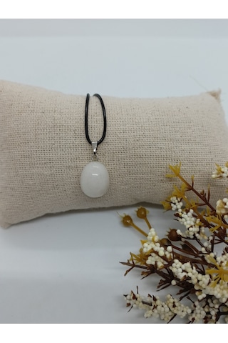 Balık Hediyelik Beyaz Oniks Taşı Doğaltaş Kolye Yeşil