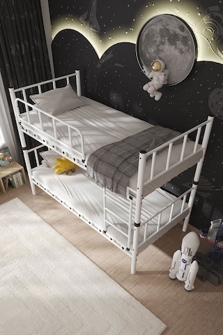 Argimo Zambak Metal Ranza Ve Karyola Beyaz 90 x 200