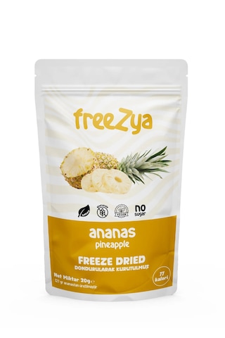 Freezya Freeze Dried Dondurularak Kurutulmuş Ananas - 20 Gr
