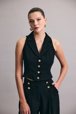 Sateen Eva Yelek - Siyah-136981 Siyah