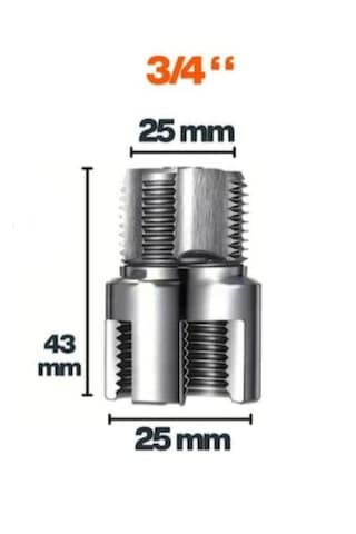 3/4 25 Mm İç Dış Plastik Boru Diş Açma Seti 3/4 İnç Borularla Uyumlu
