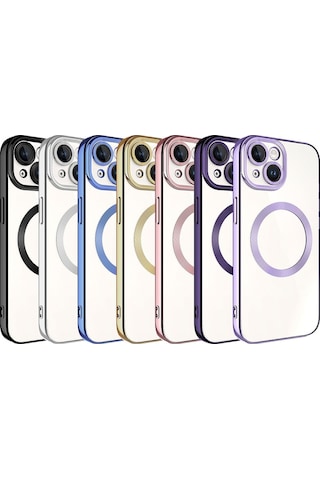 Apple Uyumlu iPhone 15 Plus Kılıf Magsafe Wireless Şarj Özellikli Zore Setro Silikon