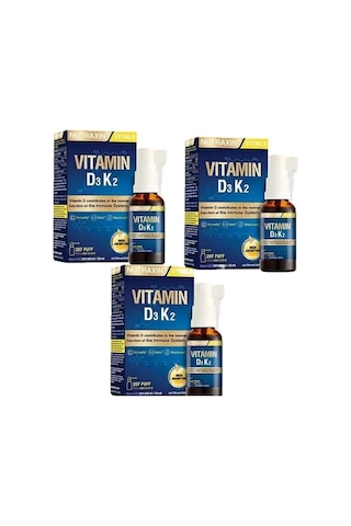 Nutraxin Vitamin D3 K2 Damla 3 x 30 ML Nutraxin Vitamin D3 K2 Damla 3 x 30 ML