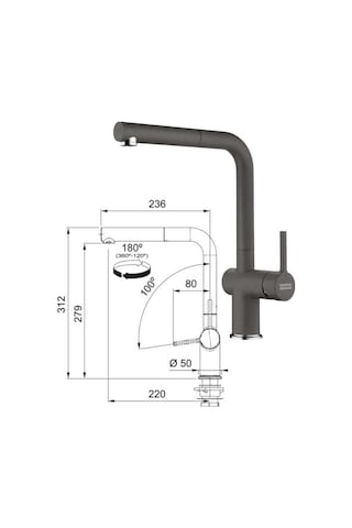 Franke Bfg 651-97 Slate Grey Granit Eviye + Franke Active Plus Doccia 2.0 Slate Grey Spiralli Mutfak Bataryası Seti Antrasit