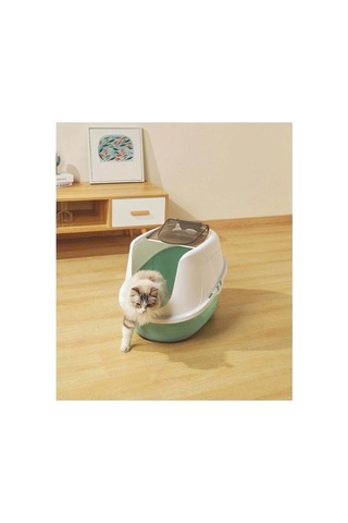 M-pets Eco Tima Large Sea Green Kapalı Kedi Tuvaleti